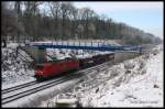 185082 unter der neuen Fußgängerbrücke im Einschnitt zwischen Vehrte und Ostercappeln am 4.2.2015 um 12.04 Uhr.