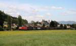 185 091 (91 80 6185 091-6 D-DB) mit Red-Bull-Zug am 18.05.2013 bei Balgach