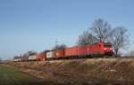 185 045 mit KT 50559 (Hamburg Sd–Ingolstadt Nord) am 20.02.2012 zwischen Ashausen und Winsen (Luhe)