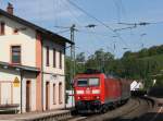 185 110 mit EZ 45015 (Mannheim Rbf–Chiasso) am 18.09.2012 in Bad Bellingen