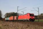 185 365 mit KT 41901 (Hamburg-Waltershof–Linz Stadthafen) am 24.02.2014 zwischen Deutsch Evern und Bienenbttel