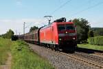 Am 08.08.2014 fuhr 185 139-3 mit einem H-Wagen Zug bei Kollmarsreute in Richtung Schweiz an den Fotografen vorbei.