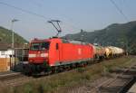 185 043 mit EZ 51335 (Gremberg–Kornwestheim Rbf) am 11.04.2014 in Kestert