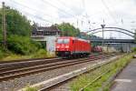   Die 185 208-6 (91 80 6185 208-6 D-DB) der DB Schenker Rail Deutschland AG fährt am 08.08.2015 als Lz (solo) von Kreuztal in Richtung Hagen.