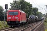 185 294-6 am BÜ KM27,298 auf der Hamm-Osterfelder Strecke in Recklinghausen 26.8.2015