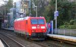 Ein Nachschuss von der 185 050-2 DB kommt als Lokzug aus Aachen-West nach Stolberg-Hbf aus Richtung Aachen-West und fährt durch Aachen-Schanz in Richtung