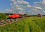 185 252 mit einem Erzzug am 28.05.2013 bei Batzhausen.