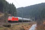 185 195-5 DBSR bei Steinbach im Frankenwald am 03.12.2015.