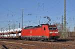 DB Lok 185 134-4 durchfährt den Badischen Bahnhof.