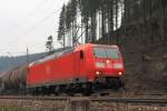 185 081-7 DBSR bei Steinbach im Frankenwald am 03.12.2015.