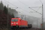 185 387-8 DBSR bei Steinbach im Frankenwald am 03.12.2015.