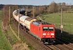 185 273 mit GC 62358 (Hamburg Unterelbe–Wesseling-Berzdorf) am 13.04.2015 zwischen Maschen Rbf und Jesteburg
