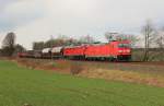 185 354 und 232 589 zu sehen am 26.02.16 mit einem Frankenwaldumleiter an der Schöpsdrehe bei Plauen/V.