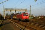 Am 09.03.2016 kam die 185 195-5 von der DB Schenker aus Richtung Braunschweig nach Niederndodeleben und fuhr weiter in Richtung Magdeburg .