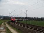 DB Cargo 185 300-1 am 11.03.16 bei Niederwalluf mit einen gemischten Gützerzug 