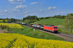 185 267 mit einem Güterzug am 30.04.2016 bei Fahlenbach.