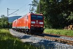 185 155-9 und 185 363-9 beide von Gemünden/Main komment sind auf dem Weg in Richtung Fulda gesehen am 07.06.16 bei Rieneck.