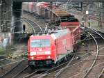 185276-3 vor Gterzug nach Kornwestheim RBf hat gerade Bf Ludwigsburg durchfahren 3.4.07 