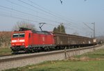 185 129 mit GB 49063 (Wanne-Eickel–Buchs SG) am 18.03.2016 in Kollmarsreute