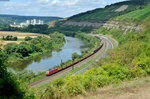 185 236-7 mit einem gemischten Güterzug bei Himmelstadt Richtung Würzburg, 23.07.2015
