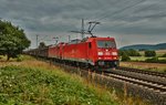 185 202-9 u. 185 xxx sind am 09.08.16 mit einen Autozug in Richtung Norden unterwegs.gesehen bei Harrbach.