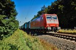 185 067-6 ist hier mit einen Walter Zug am 24.08.16 bei Burghaun zu sehen der weiter in Richtung Süden (Italien) ist.