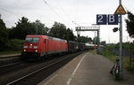 185 381-1 DB kommt mt aus Richtung Köln,Grevenbroich mit einem gemischten Güterzug aus Köln-Gremberg(D) nach Venlo(NL) und fährt durch Rheydt-Hbf und fährt in Richtung