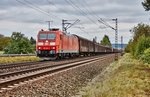 185 042-9 mit einen Autozug gesehen am 13.10.16 bei Himmelstadt.