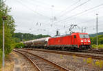   Die 185 245-8 (91 80 6185 245-8 D-DB) der DB Cargo Deutschland AG fährt am 16.07.2016 mit einem gemischtem Güterzug durch Betzdorf(Sieg) in Richtung Siegen.