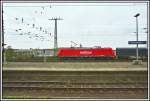 185 212 fhrt mit einem Gterzug von Seelze Richtung Rangierbahnhof Hamm (Westf). Aufgenommen am 13.04.2007