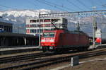 DB Lok 185 113-8 beim umsetzen in Buchs/SG.14.03.17