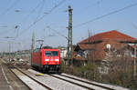 Zwecks Fahrtrichtungswechsel ihres Güterzuges musste 185 292 in Stuttgart-Untertürkheim umsetzen.