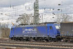 Lok 186 268-9 durchfährt den Badischen Bahnhof. Die Aufnahme stammt vom 07.03.2018.