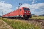 185 391-0 als Lokzug mit der 185 319-1+185 270-6+185 349-8 ist am 20.06.2018 bei Reilos zu sehen.