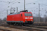 DB Lok 185 131-0 durchfährt solo den badischen Bahnhof. Die Aufnahme stammt vom 22.01.2020.