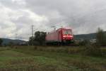 185 305 am 18.9.2007 bei Grosachsen-Heddesheim auf ihre fahrt nach Mannheim.