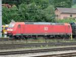 BR 185 643-7 fhrt mit einem Gterzug aus Wien nach Villach in den BAhnhof Leoben ein.