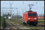 185 219 auf dem Weg ins BW Rostock Seehafen. Aufgenomen habe ich das Bild am 10.10.08 vom HP Rostock/Toitenwinkel