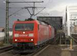 185 178-1 und eine weitere 185 fahren in Ludwigshafen Mitte Richtung Ludwigshafen Hbf. 12.11.2008