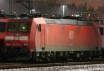 Die 185 008-0 bernachtete am 03.01.2009 in  Aachen west 