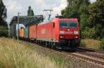 185 177-3 Railion am 01.07.2009 kurz nach berquerung des Mittellandkanals bei Peine