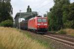 185 017-1 am 04.07.2009 kurz nach berquerung des Mittellandkanals bei Peine