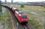 185 227 umfhrt am 07.08.09 den Rbf Halle(S).