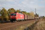 185 183-1 Railion am Sonntag den 25.10.2009 kurz vor berquerung des Mittellandkanals bei Peine