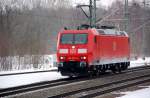 185 053 fhrt am 18.02.10 durch Muldenstein Richtung Wittenberg. Da sie ca. 30 Minuten spter wieder zurck fuhr, nehm ich an das das eine Probefahrt war.