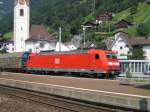 Die BR 185 135-1 fuhr am 28.7.05 mit einem Gterzug durch Flelen.