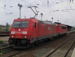 185 295-3 und 155 264-5 als Lokzug in Lbbenau/Spreewald. Die Reise ging am 02.05.2010 weiter nach Cottbus.