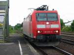 185-035 am 14.8.2005 als Solo Lok in Ludwigshafen Oggersheim.