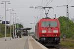 185 365-4 als Tfzf Richtung Kln bei der Durchfahrt in Aachen Rothe-Erde, 1.6.10