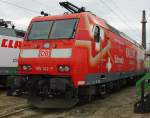 Portrait der 185 142-7  Edelwei  beim Bahnfest am 19.09.2010 in Osnabrck.